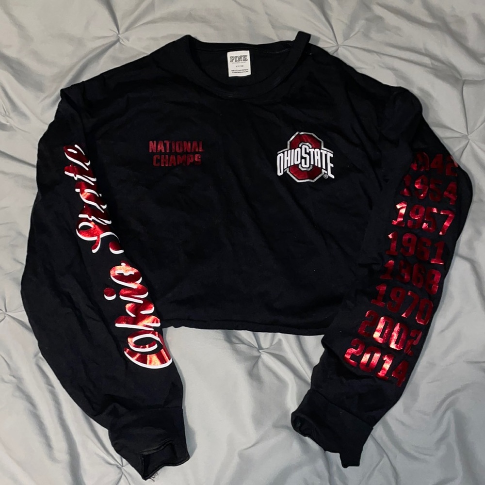PINK OSU Buckeyes Crop Tee